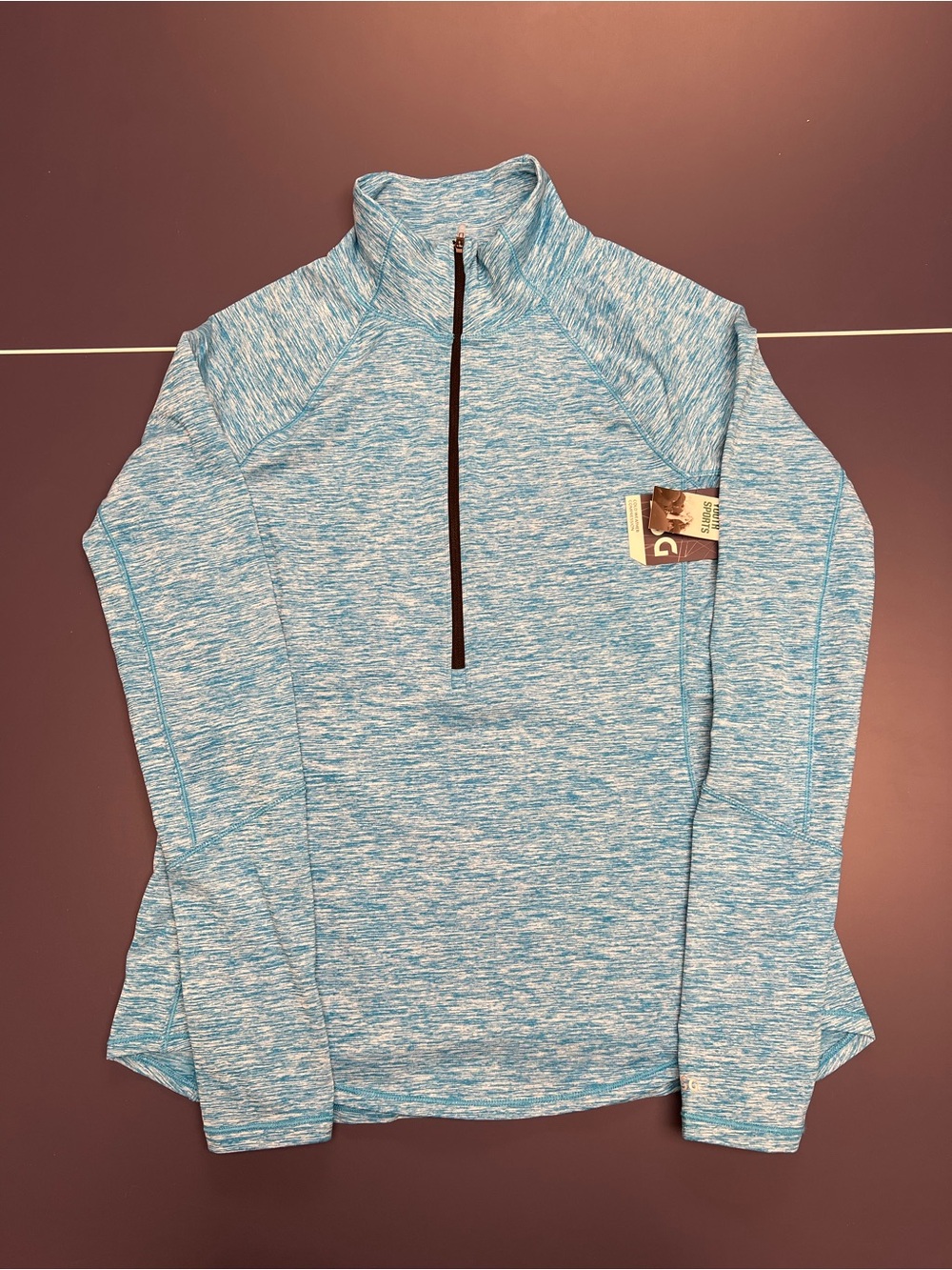 DSG Heathered Aqua Blue Quarter-Zip Jacket